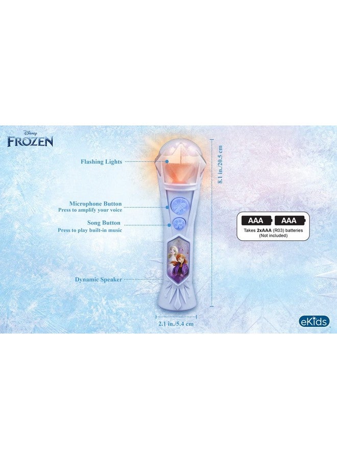 eKids Frozen Sing Along Microphone Toy For Kids With Built-In Music And Flashing Lights, Designed For Fans Of Frozen Toys - Image 3