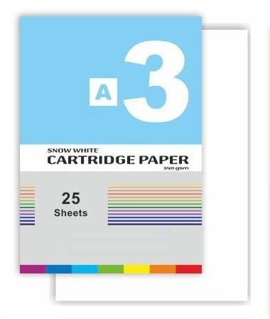 FIRST CLICK A3 & A4 Cartridge Paper Watercolor Paper 50 Sheets(25 Sheets A3, 25 Sheets A4 Size) 140 GSM - Image 2