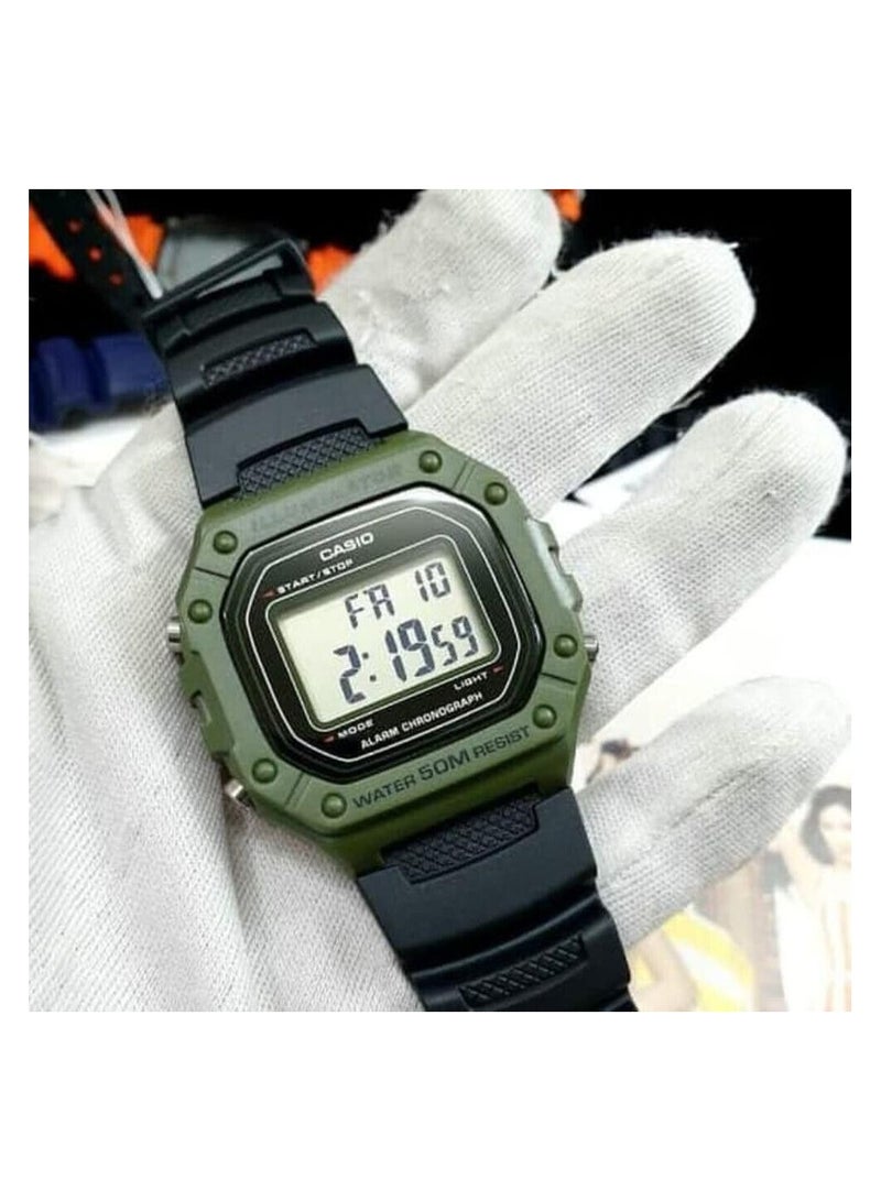 CASIO Casio Men's Water Resistant Classic Digital Display Quartz Watch W-218H-3AVDF  Black  - Image 3
