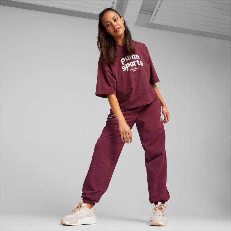 PUMA Team Womens Red Sweatpants - Image 2