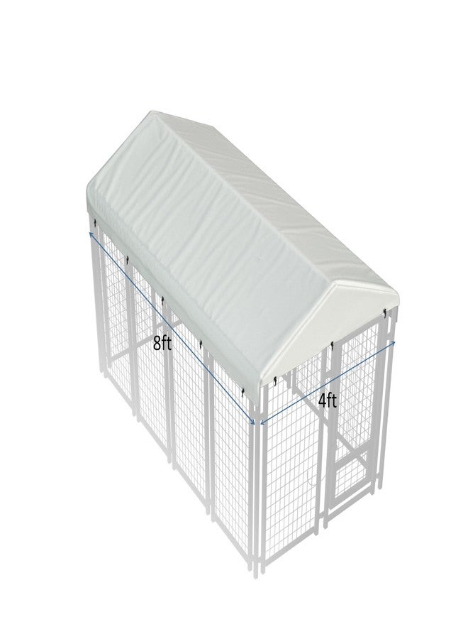 LYBOSH Outdoor Dog Kennel Cover 8'L x 4'W Replacement Dog Kennel Cover Made of 900D Waterproof Oxford Fabric Beige (Frame Not Included) - Image 2