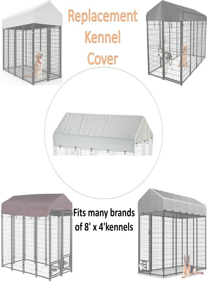 LYBOSH Outdoor Dog Kennel Cover 8'L x 4'W Replacement Dog Kennel Cover Made of 900D Waterproof Oxford Fabric Beige (Frame Not Included) - Image 4