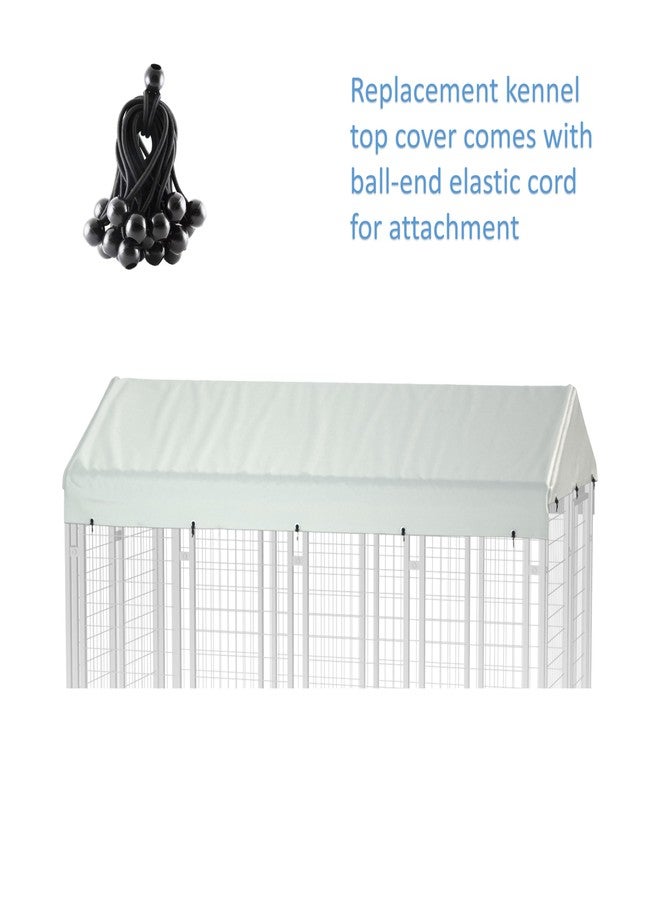 LYBOSH Outdoor Dog Kennel Cover 8'L x 4'W Replacement Dog Kennel Cover Made of 900D Waterproof Oxford Fabric Beige (Frame Not Included) - Image 3