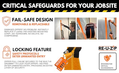 RE-U-ZIP® Reusable Dust Barrier Zipper | Fail-Safe™, Replaceable & Lockable | Cost-Effective for Single or Repeated Use | Starter KIT - Image 4