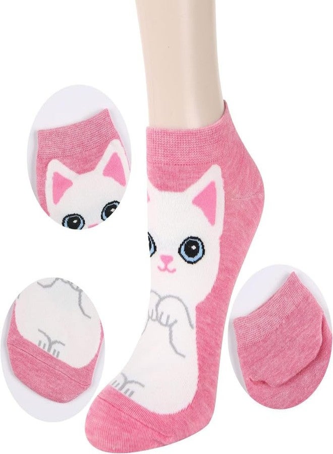 YANWENX Cute Ankle Socks for Women Girls Novelty Patterned Low Cut Socks Funny Colorful Designed Summer Short Socks Pack Of 5 - Image 3