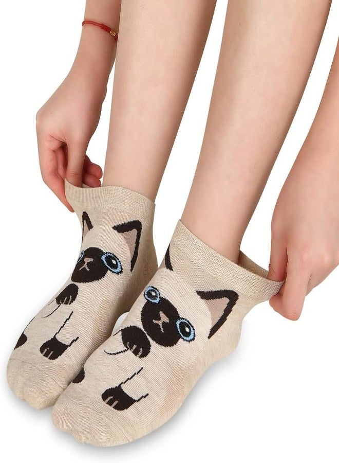 YANWENX Cute Ankle Socks for Women Girls Novelty Patterned Low Cut Socks Funny Colorful Designed Summer Short Socks Pack Of 5 - Image 4