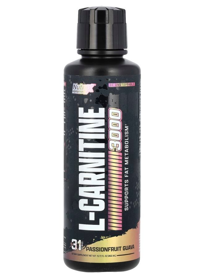 Nutrex Research LCarnitine 3000 Passionfruit Guava 15.72 fl oz (465 ml)