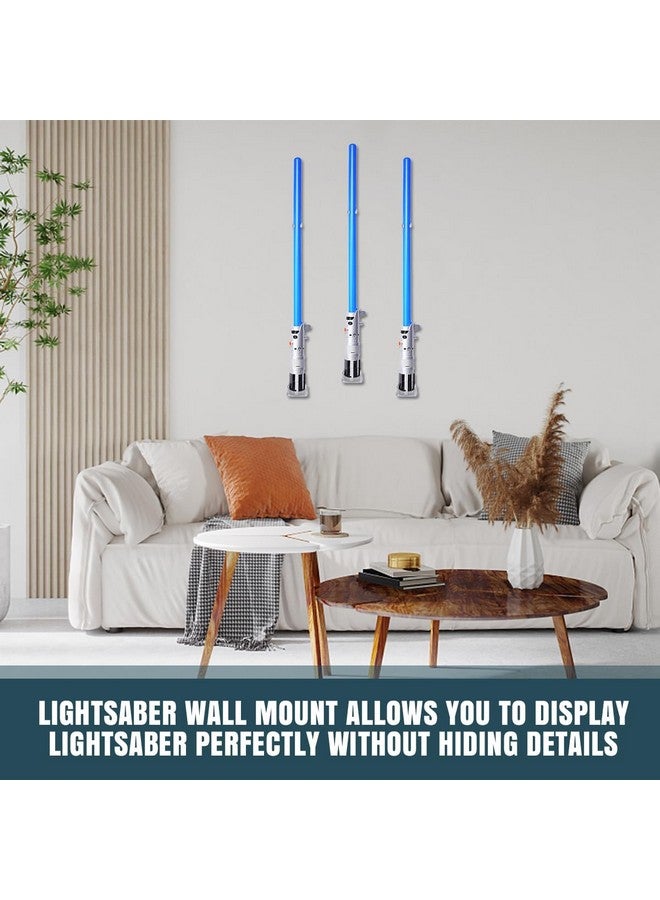 Lenink 2 Pack Clear Lightsaber Wall Mount, Lightsaber Holder Rack Compatible with Galaxy’s Edge Lightsabers, Darth Revan Lightsaber, Darth Vader Sabers and Most Lightsaber - Image 2