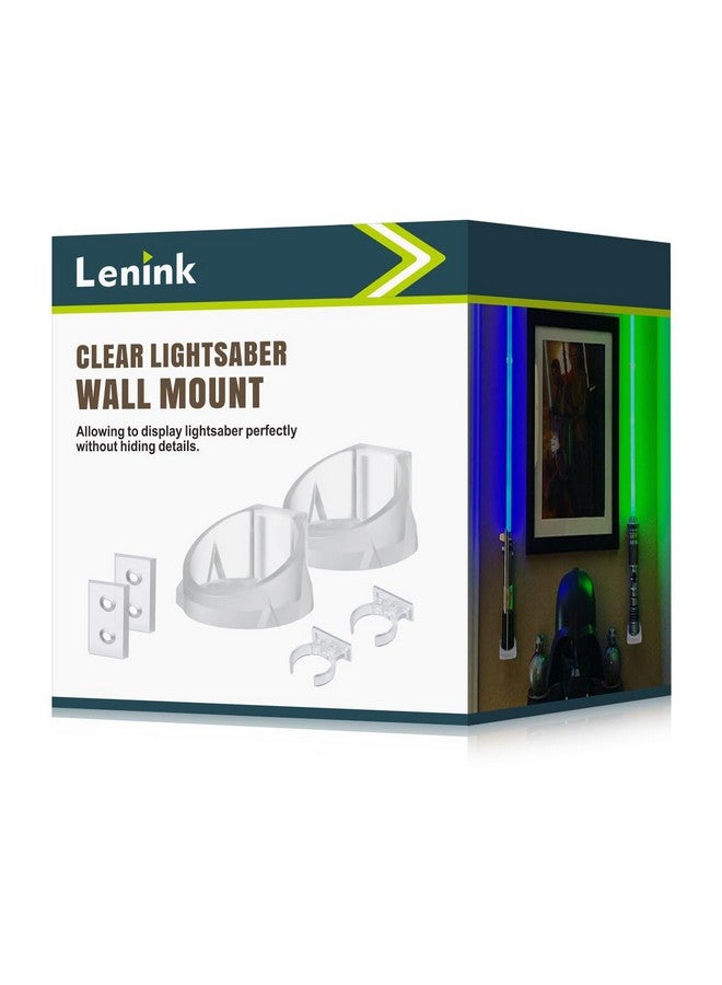 Lenink 2 Pack Clear Lightsaber Wall Mount, Lightsaber Holder Rack Compatible with Galaxy’s Edge Lightsabers, Darth Revan Lightsaber, Darth Vader Sabers and Most Lightsaber - Image 1