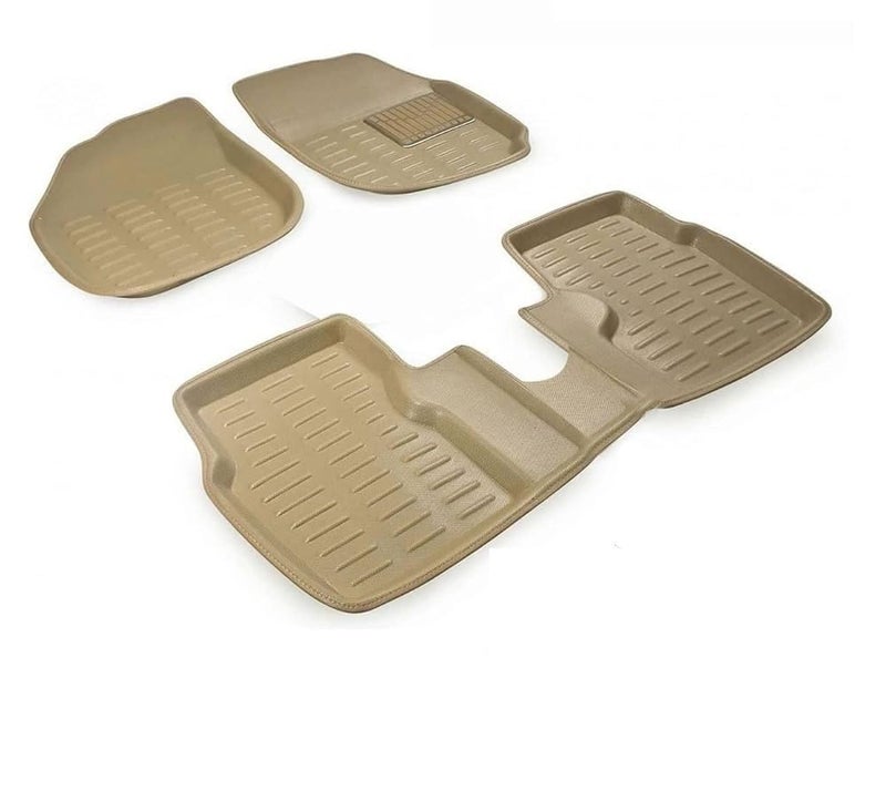 Adwait Car 3D Mats Floor Mats Beige Set of 3 Pcs for Maruti Suzuki Alto K10 New(2022-present) - Image 4