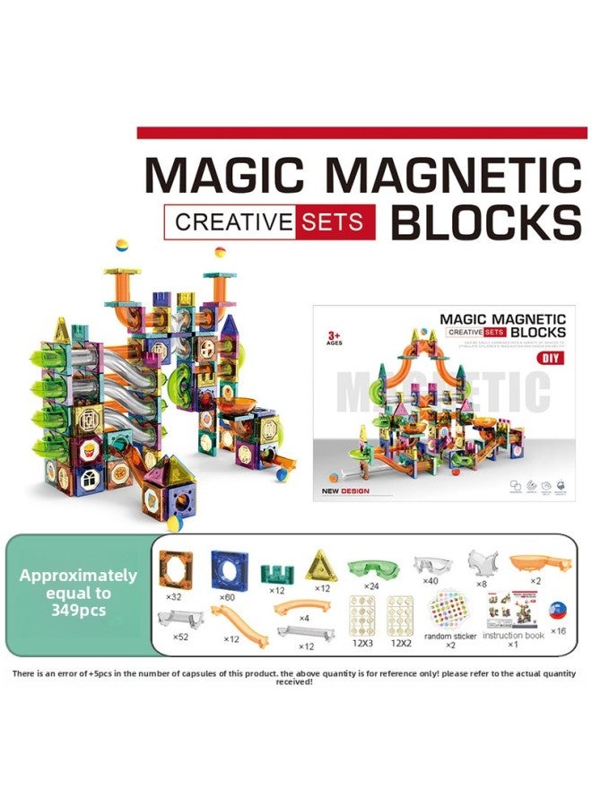 Same-style Children's Magnetic Film Square Color Window Slide Ball Magnetic Assembled Building Block Toy-Color:Creative Slide Magnetic Building Blocks 349pcs [english Packaging]  - Image 1