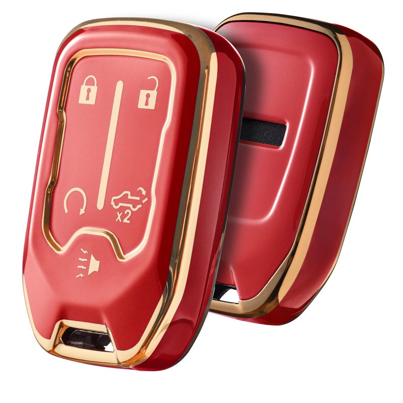 ELOHEI Key Fob Cover for Chevy Key Fob Case Accessories for 20182025 Chevrolet Silverado Suburban Tahoe GMC Acadia Sierra Terrain Yukon Premium Soft