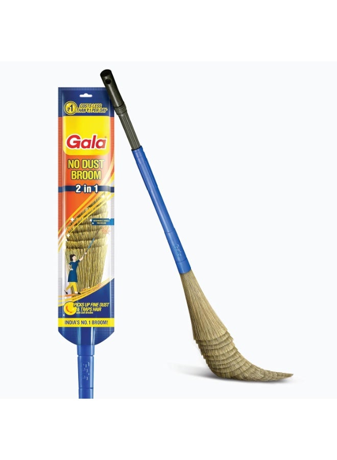 جالا Gala No Dust Broom 2 in 1 with Extendable Handle for Ceiling and Floor Cleaning, Long Handle Jhadu - Image 1