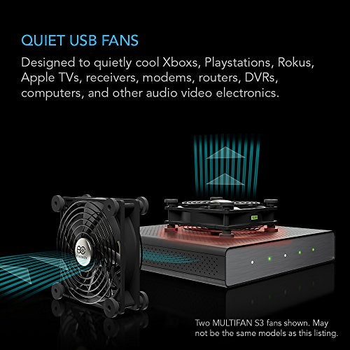 AC Infinity MULTIFAN S4, Quiet 140mm USB Fan, UL-Certified for Receiver DVR PlayStation Xbox Computer Cabinet Cooling - Image 2
