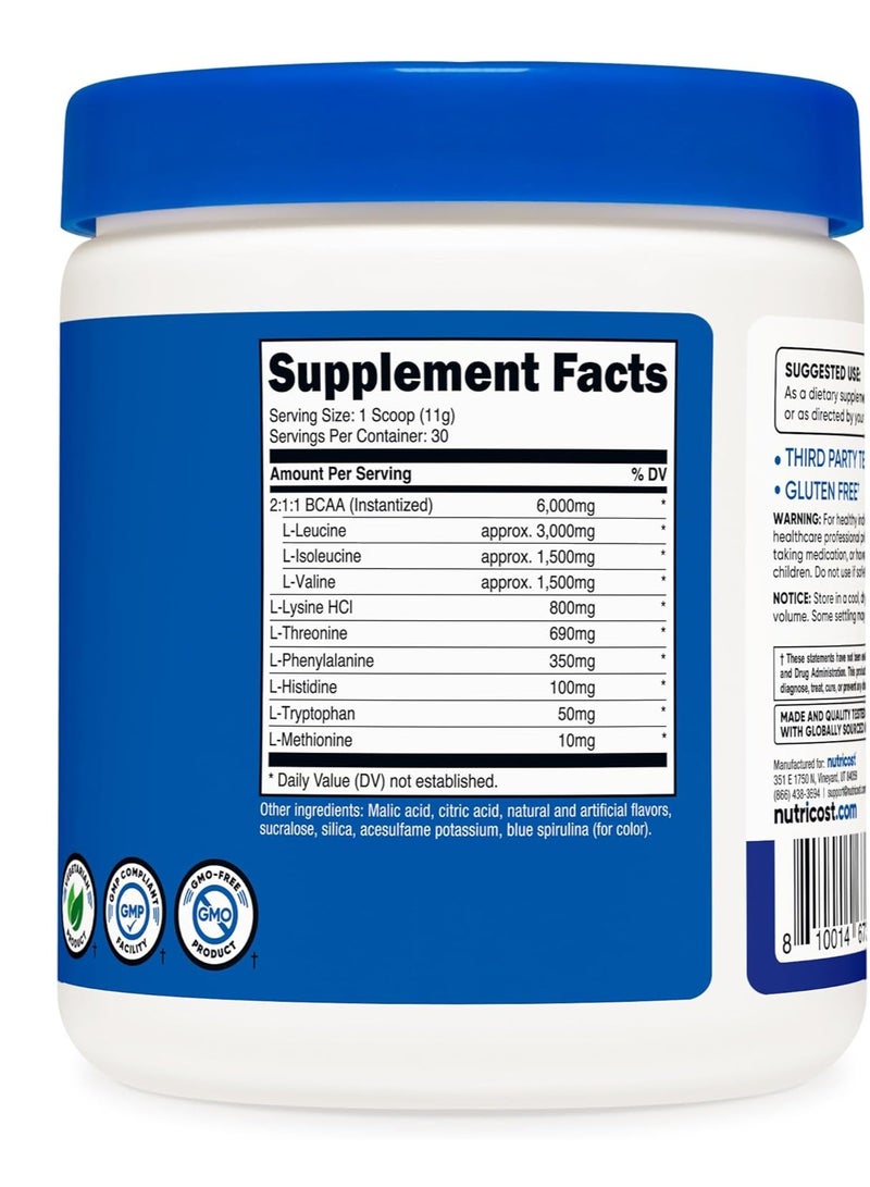 مسحوق الأحماض الأمينية الأساسية EAA بنكهة التوت الأزرق 11.8 أونصة 30 حصة - Image 2