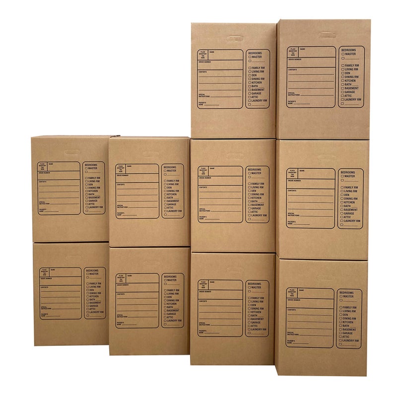 Uboxes Moving Boxes with Handles, 10 Premium Large, 18 x 18 x 24, Brown, BOXINDSLAR10 - Image 4