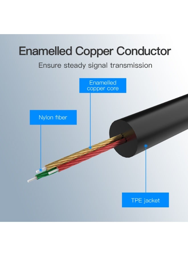 VENTION Type-C to 3.5mm Female Audio Cable 0.1M Black Metal Type Model # BGCBA - Image 5