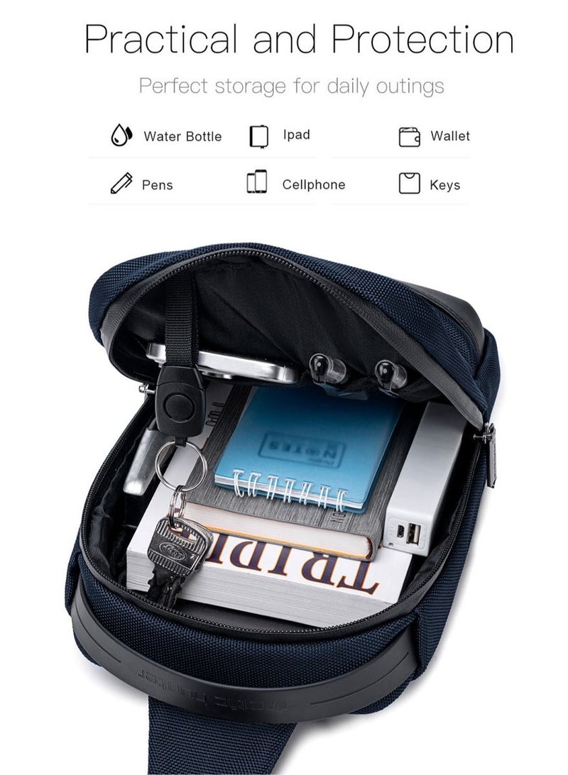 Water Resistant Business Style Chest Crossbody Sling Bag Independent Tablet Storage Pocket Anti-theft Multi Pockets Shoulder Bag for Daily Commute Business Trip - Image 2