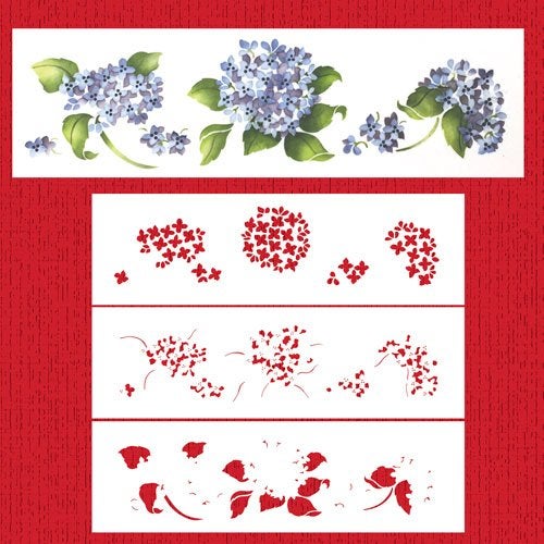 Designer Stencils Multi-layer Painted Hydrangeas Cake Stencil by Designer Stencils - Image 2