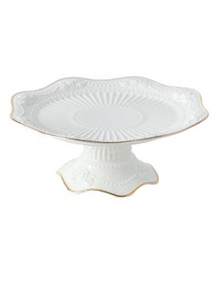 Life Smile LIFE SMILE Durable Cake Stand High Foot Cake Tray Dessert Stand White Pedestal Stand Cupcakes Fruit Snacks Pastry Rack Home Decor  - Image 1