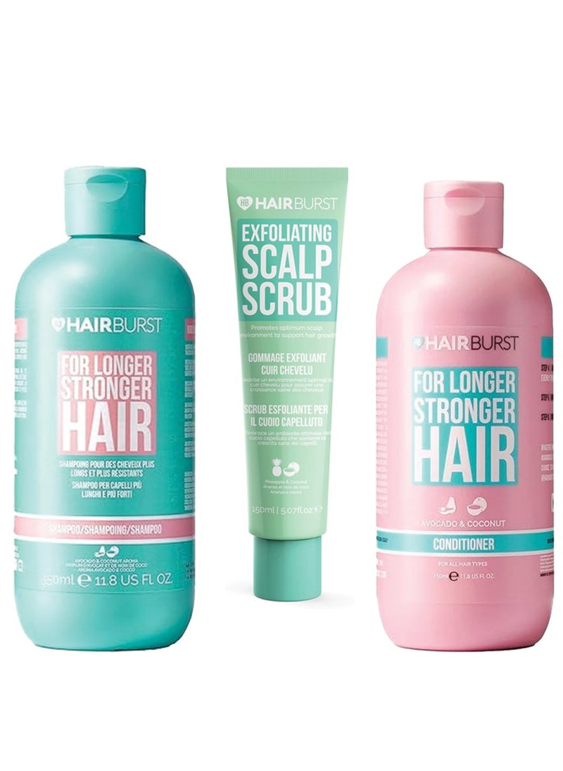 HAIR BURST Hair Care Set  Shampoo, Conditioner and Scalp Scrub 