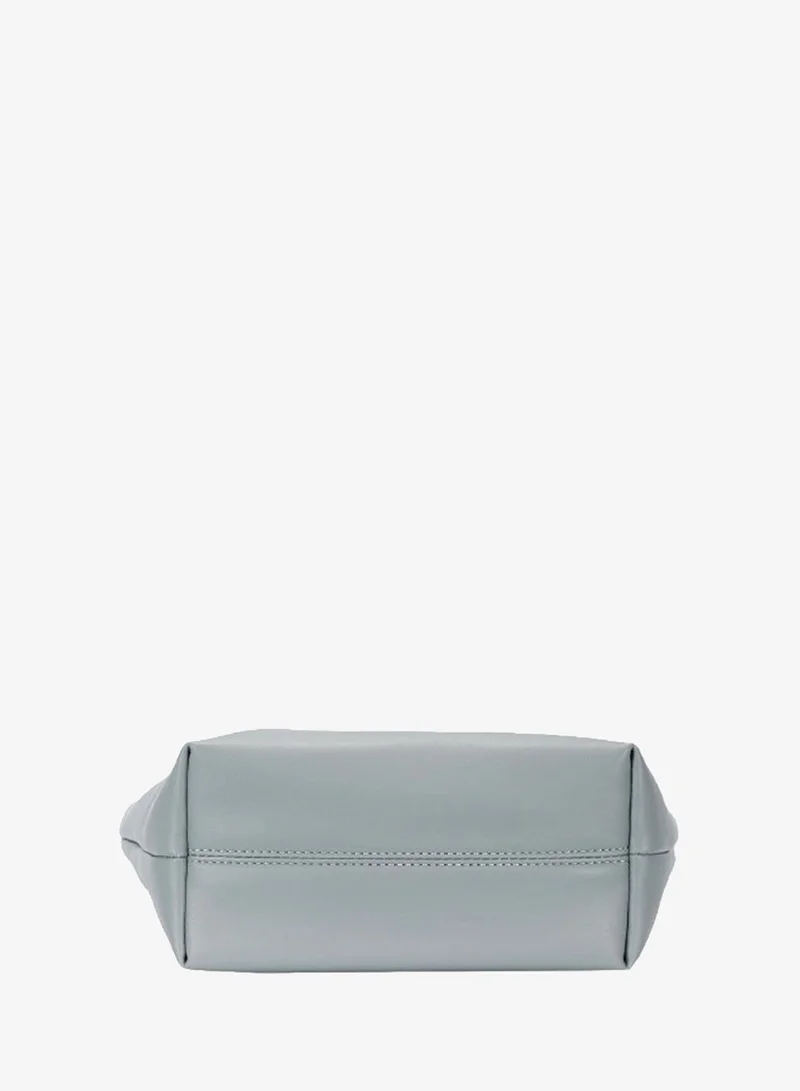 David Jones steel grey David Jones trapz style design handbag made form leather in model number CM7857| the new shopping, city and meeting bag for women | Structured purse for everyday use for Women | Best Price UAE