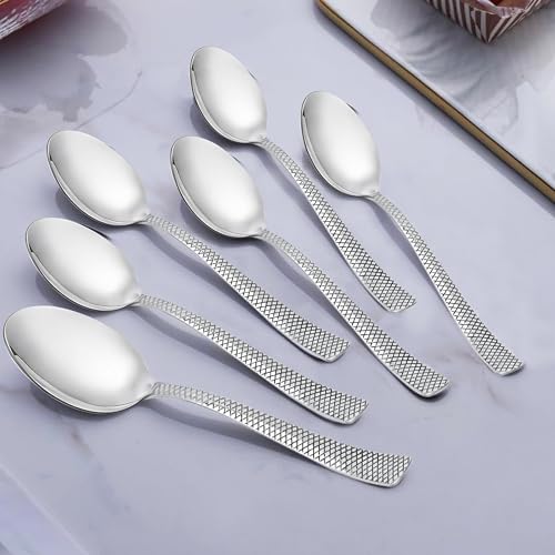 Parage 6 Piece Stainless Steel Table Spoons Set with Zig Zag Design, Dinner Spoon for Home and Kitchen, 18.5 cm, Tableware, Set of 6, Silver - Image 5