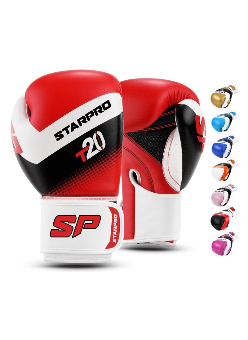 Starpro T20 Boxing Gloves - 8oz 10oz 12oz 14oz 16oz - Vegan Leather Gloves for Training Sparring with Waterproof Lining - Breathable Mesh - Hand Protection  - Image 2