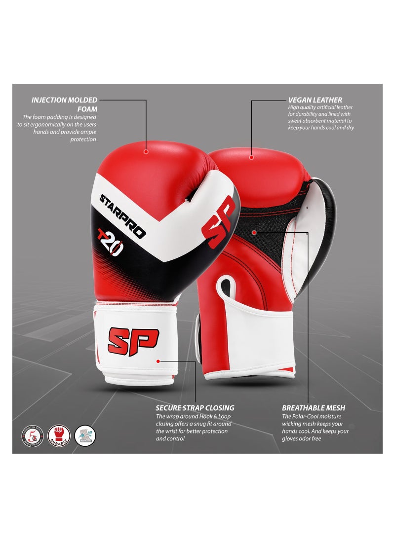 ستاربرو قفازات الملاكمة Starpro T20 - 8oz 10oz 12oz 14oz 16oz - قفازات جلدية نباتية للتدريب مع بطانة مقاومة للماء - شبكة مسامية - حماية اليد - Image 5