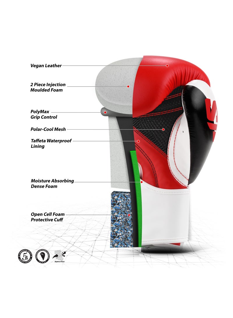 ستاربرو قفازات الملاكمة Starpro T20 - 8oz 10oz 12oz 14oz 16oz - قفازات جلدية نباتية للتدريب مع بطانة مقاومة للماء - شبكة مسامية - حماية اليد - Image 3