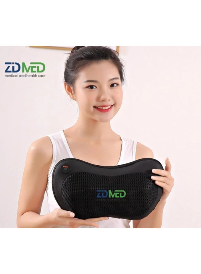 Zidmed Shiatsu Massage Pillow with Heat – 4 Deep-Kneading Nodes & Adjustable Straps – Neck and Back Massager with Breathable Mesh Fabric for Relaxation, Pain Relief & Home Use - Image 1