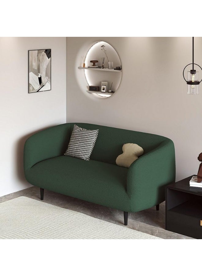 Ripple FURNITURE UAE Homes Contemporary Mocha Loveseat, 2-Seater Sofa with Decorative Pillows, Modern Living Room Furniture (Green) - Image 1