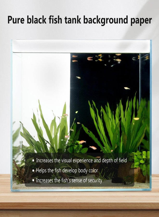 Hygger CO2 Aquarium Background Paper Decor Fish Tank Backdrop Wallpaper Electrostatic Adhesive, No Glue, Easy to Install, Reusable (19.7”H×59.1" L, Black) - Image 2