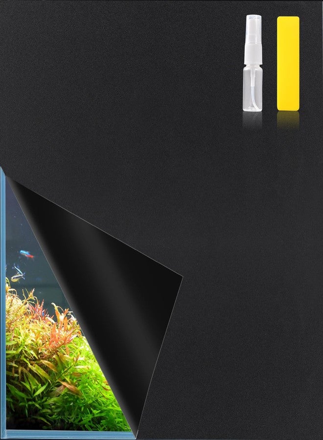 Hygger CO2 Aquarium Background Paper Decor Fish Tank Backdrop Wallpaper Electrostatic Adhesive, No Glue, Easy to Install, Reusable (19.7”H×59.1" L, Black) - Image 1