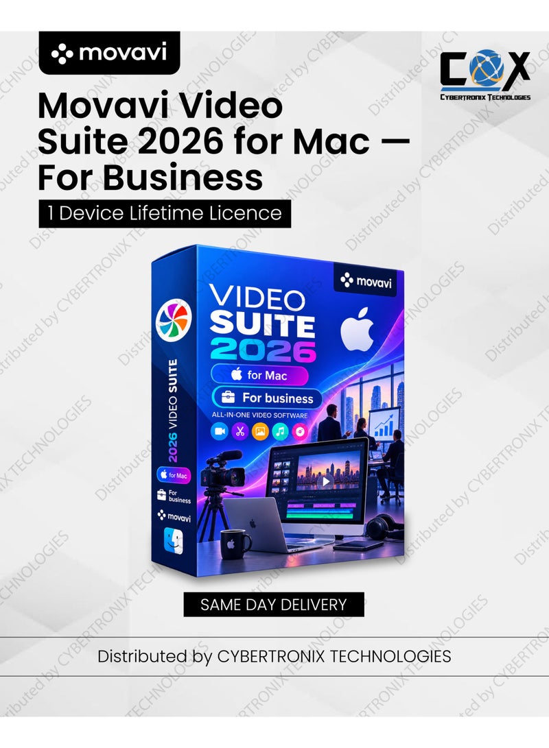 Movavi Video Suite 2026 for Mac For Business | 1 Device Lifetime | Digital License | Same Day