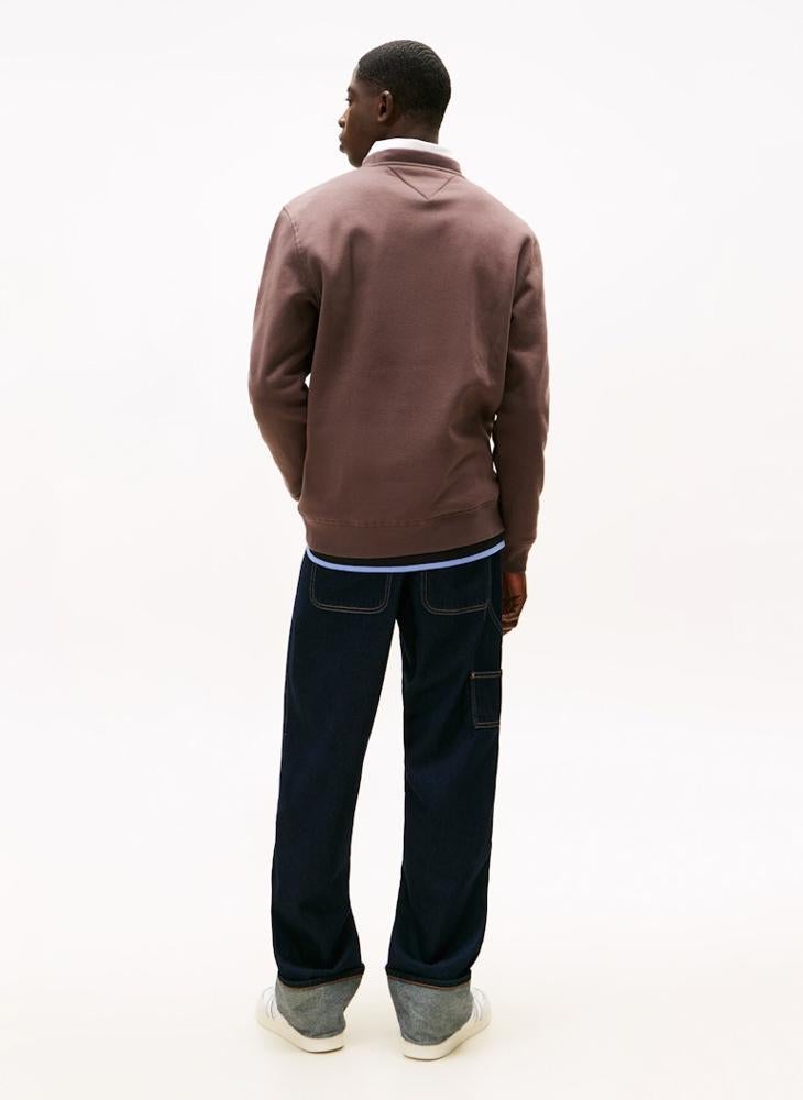 TOMMY JEANS Linear Logo Embroidery Fleece Sweatshirt - Image 2