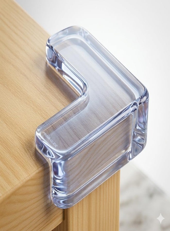 YBN 8-Piece Premium Silicone Corner Protectors | Clear Baby Proofing Edge & Corner Guards | High-Density Soft Gel Furniture Bumper for Sharp Table Corners | Pre-Taped Crystal Clear Safety Bumpers - Image 1