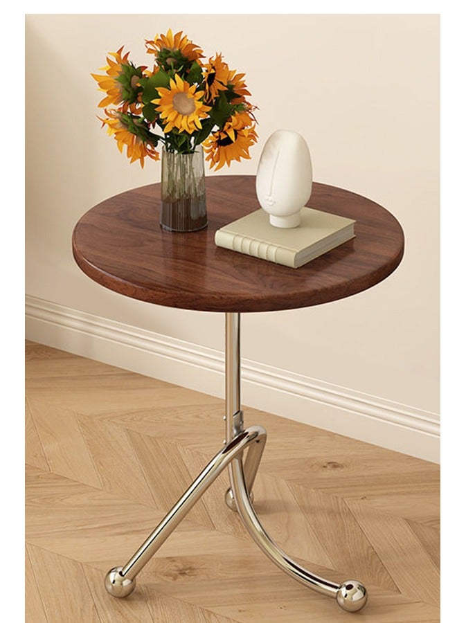 سن آلتری طاولة جانبية، طاولة قهوة دائرية بإطار معدني، طاولة حديدية بتصميم كلاسيكي لغرفة المعيشة، طاولة قهوة صغيرة للشرفة، طاولة معدنية عصرية بسيطة للزوايا الخارجية، مناسبة لغرفة المعيشة، غرفة النوم، المكتب - Image 1