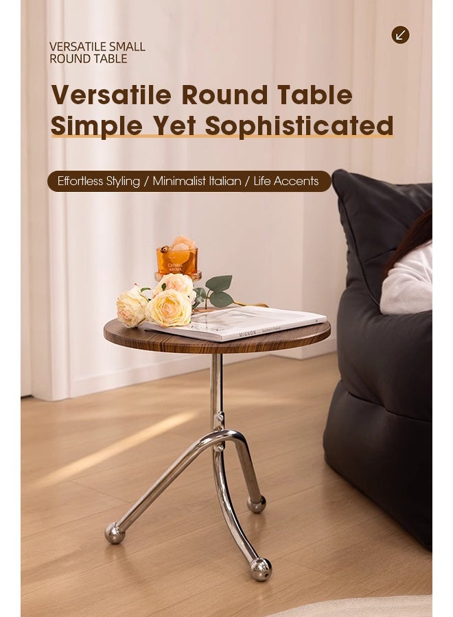 سن آلتری طاولة جانبية، طاولة قهوة دائرية بإطار معدني، طاولة حديدية بتصميم كلاسيكي لغرفة المعيشة، طاولة قهوة صغيرة للشرفة، طاولة معدنية عصرية بسيطة للزوايا الخارجية، مناسبة لغرفة المعيشة، غرفة النوم، المكتب - Image 2