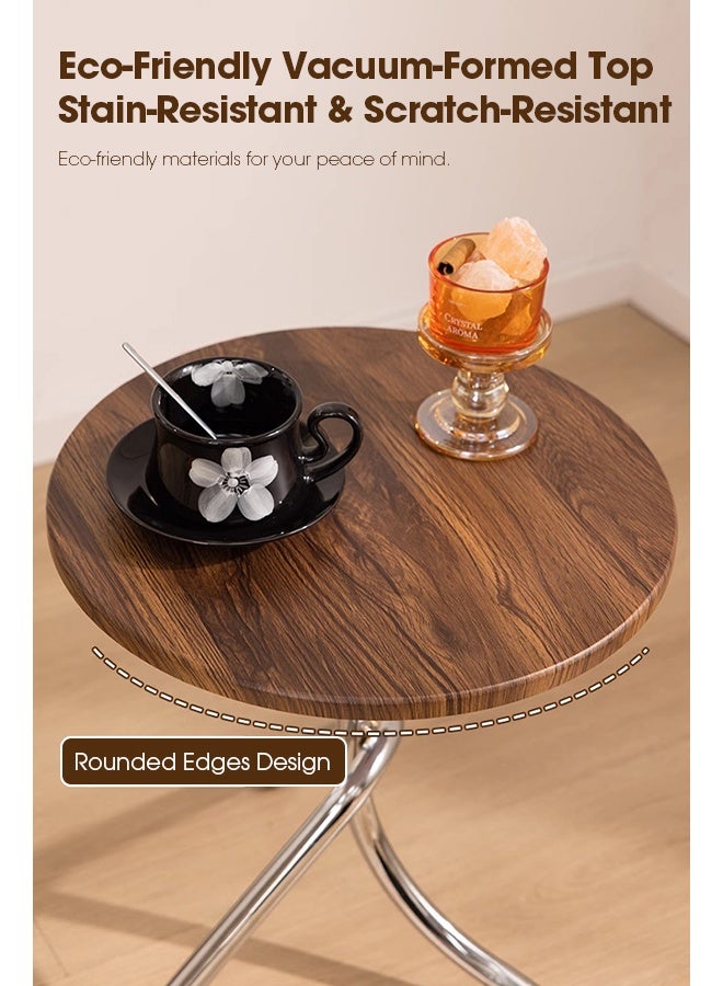 سن آلتری طاولة جانبية، طاولة قهوة دائرية بإطار معدني، طاولة حديدية بتصميم كلاسيكي لغرفة المعيشة، طاولة قهوة صغيرة للشرفة، طاولة معدنية عصرية بسيطة للزوايا الخارجية، مناسبة لغرفة المعيشة، غرفة النوم، المكتب - Image 3