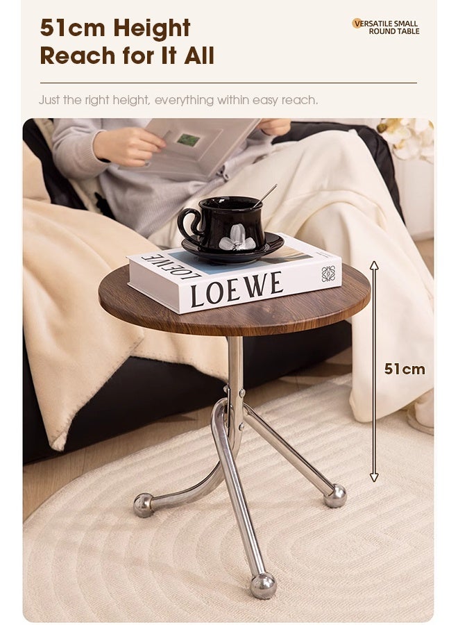 سن آلتری طاولة جانبية، طاولة قهوة دائرية بإطار معدني، طاولة حديدية بتصميم كلاسيكي لغرفة المعيشة، طاولة قهوة صغيرة للشرفة، طاولة معدنية عصرية بسيطة للزوايا الخارجية، مناسبة لغرفة المعيشة، غرفة النوم، المكتب - Image 4