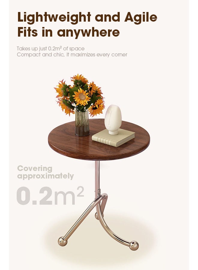 سن آلتری طاولة جانبية، طاولة قهوة دائرية بإطار معدني، طاولة حديدية بتصميم كلاسيكي لغرفة المعيشة، طاولة قهوة صغيرة للشرفة، طاولة معدنية عصرية بسيطة للزوايا الخارجية، مناسبة لغرفة المعيشة، غرفة النوم، المكتب - Image 5