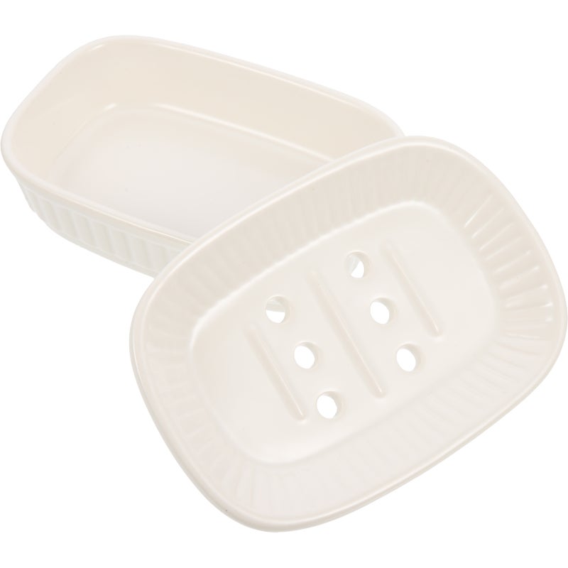 Nordic Style Minimalist Soap Tray With Drainage Plate Double-layer Soap Organizer Bathroom Accessory - Image 1
