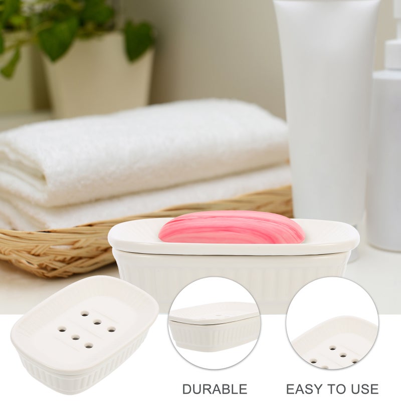Nordic Style Minimalist Soap Tray With Drainage Plate Double-layer Soap Organizer Bathroom Accessory - Image 4