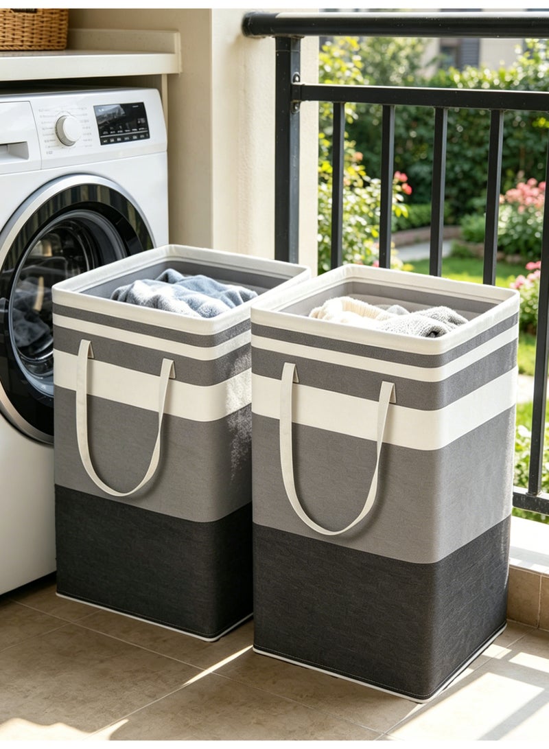 viola 2 Pack Laundry Basket, Collapsible Laundry Bag with Easy Carry Handles, Freestanding Laundry Hamper for Clothes, Blankets, Cushions - Image 1