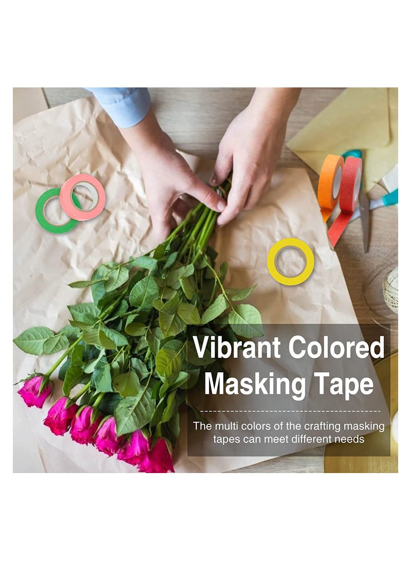 SOLARAE Colored Masking Tape Craft Rainbow Colors Painting Painters Labeling Paper for Arts Crafts Bullet Journals Party Decorations DIY Craft 12 Roll 12m*1.2cm - Image 4