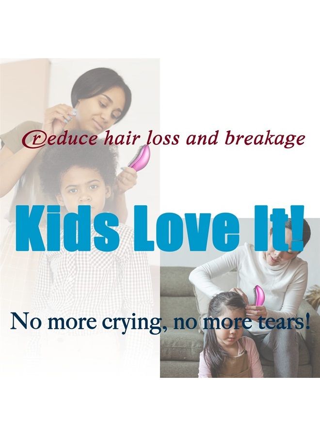 WYNK Detangler Brush - 2-Piece Value Set - Wet Detangling Hair Brush,Professional No Pain Detangler for Women,Men,Kids (2 Pack, Green&Pink) - Image 4