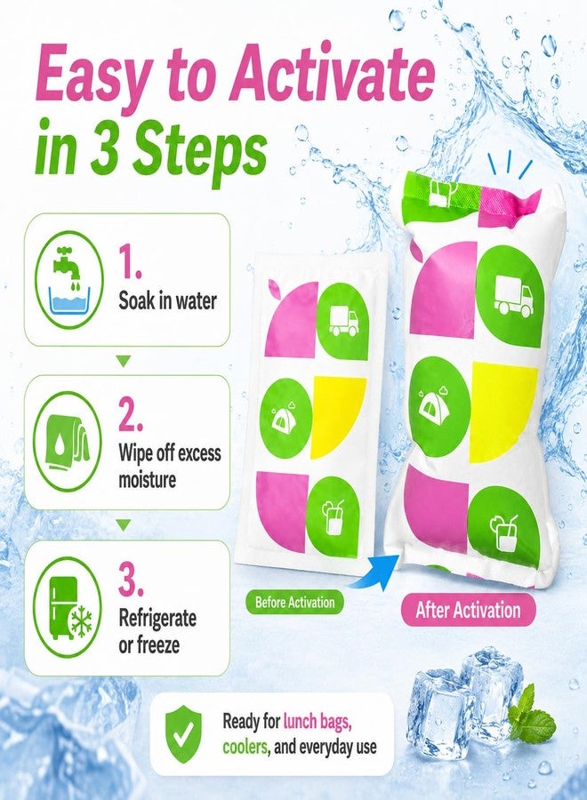 WORLD-BIO Reusable Ice Packs for Injuries, 20 Pack Water Activated Cold Packs for Knee Ankle Shoulder Pain Relief, Small Expandable Cold Compress for Swelling Sports Surgery Recovery, 4.9" x 3.7" - Image 4