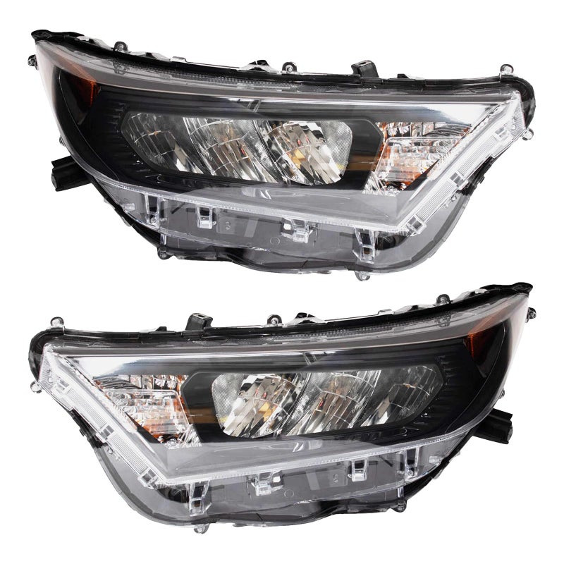 TRQ Driver  Passenger Side Headlight Assembly Set Headlights Driver  Passenger Side Compatible with 20192022 Toyota RAV4 TO2502274 TO2503274
