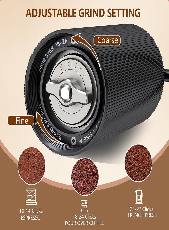 Toughwild Manual Coffee Grinder Capacity 25g with CNC Stainless Steel Tapered Burr - Internal Adjustable Setting, Double Bearing Positioning, French Press Coffee for Hand Grinder Gift - Image 2